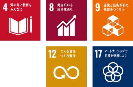 3 すべての人に健康と福祉を 5 ジェンダー平等を実現しよう 8 働きがいも経済成長も 10 人や国の不平等をなくそう 16 平和と公正をすべての人に